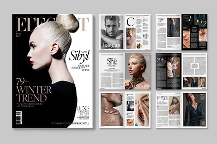 Fashion Magazine Template, a Magazine Template by BrandPacks