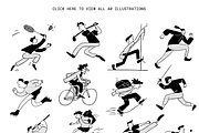 Sport People: Halftone Line Art, a Person Illustration by Veyla (Thumbnail 3 of 11)