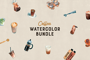 Watercolor Coffee Bundle