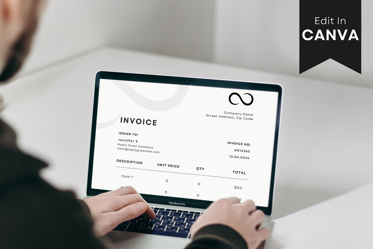 Printable Invoice Template, Canva, a Print Template by BrushstrokeArtGB (Photo 3 of 5)