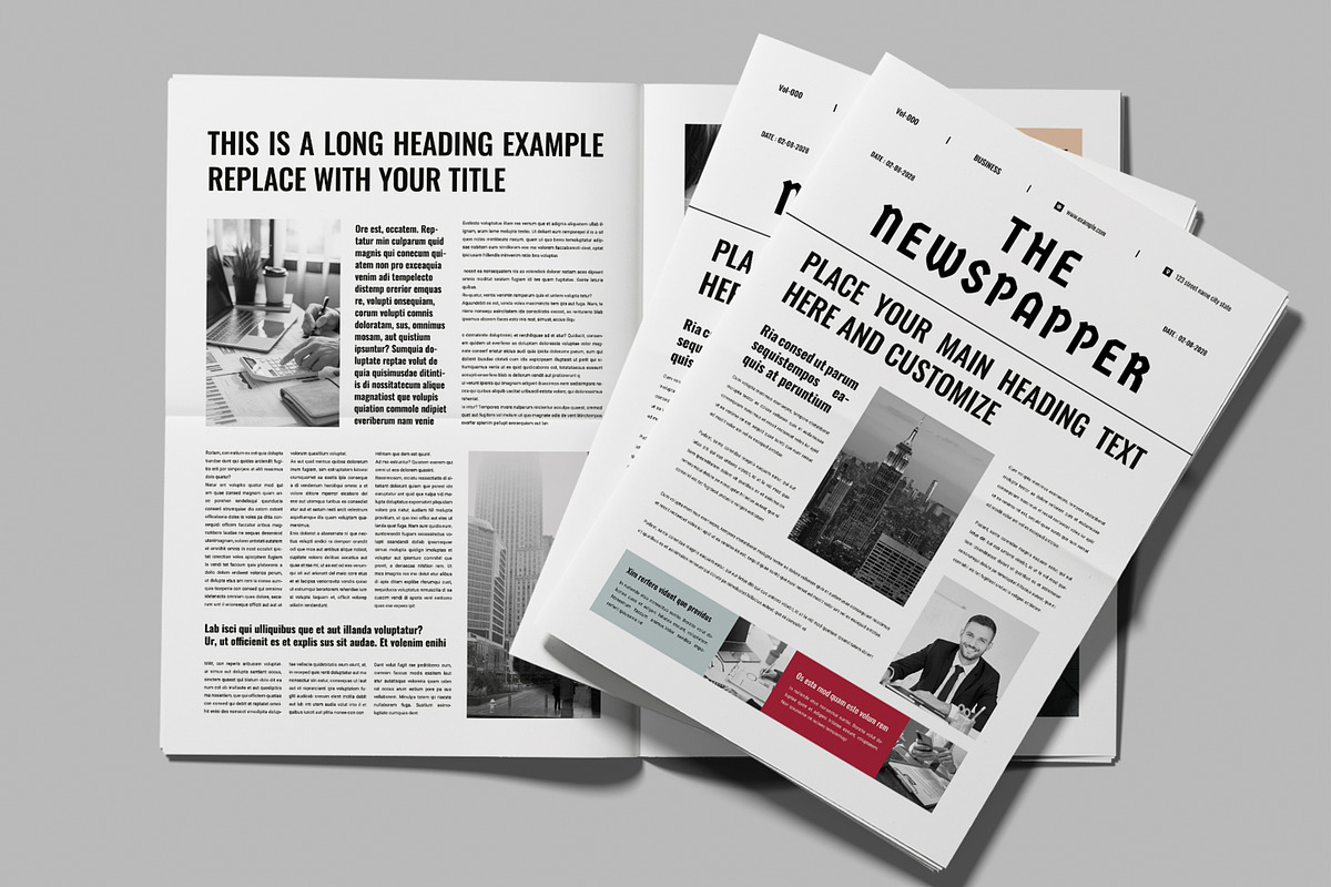 Modern Editable Newspaper Template preview 2