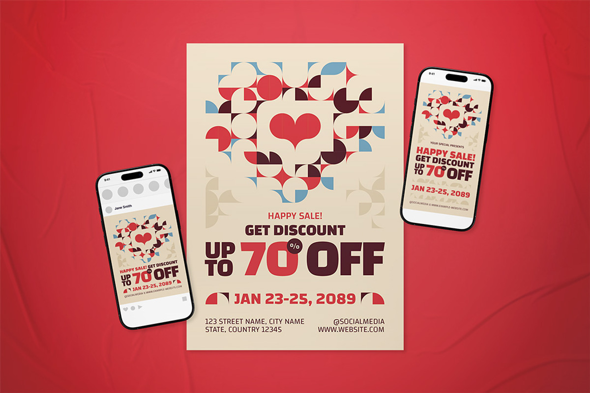 Happy Sale Flyer Set, a Flyer Template by The Good Store (Photo 1 of 2)