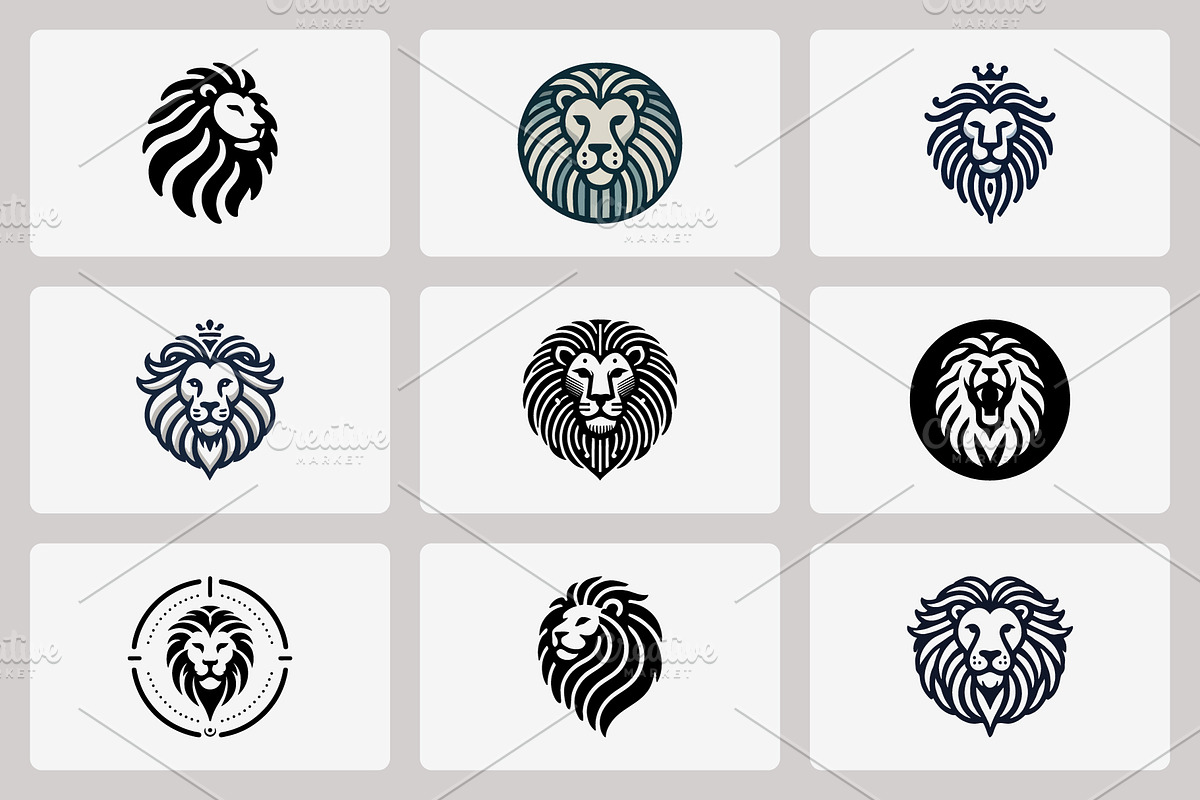 Modern Lion Mascot Logo Bundle, a Branding & Logo Template by Vectorium Studio (Photo 17 of 21)