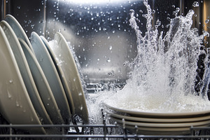 A dishwasher full of dishes, a Photo by Pavel_design