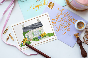 Watercolor Provence House Clipart