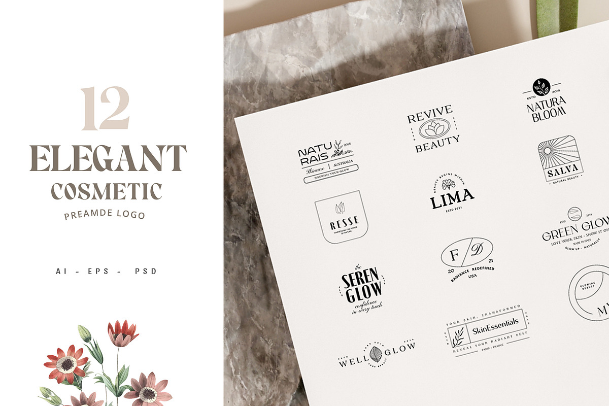 Elegant Cosmetic Logos, a Branding & Logo Template by Jiwstudio (Photo 1 of 6)