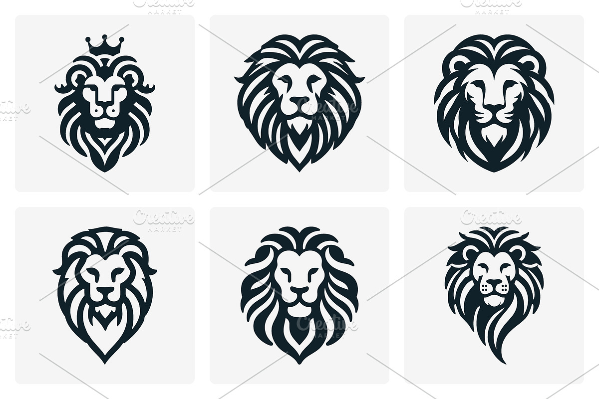 Modern Lion Mascot Logo Bundle, a Branding & Logo Template by Vectorium Studio (Photo 16 of 21)