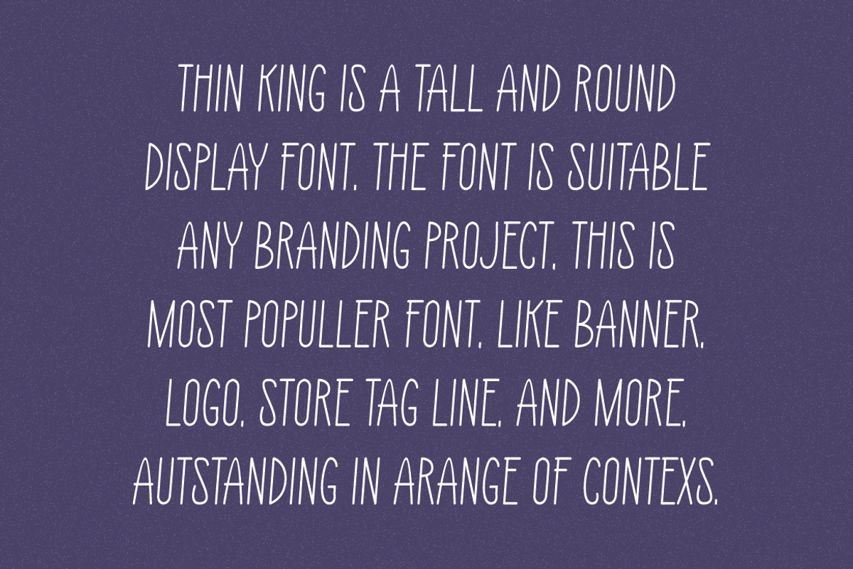 Thin King - Tall & Condensed Font, a Sans Serif Font by QR Design Studio (Photo 4 of 6)