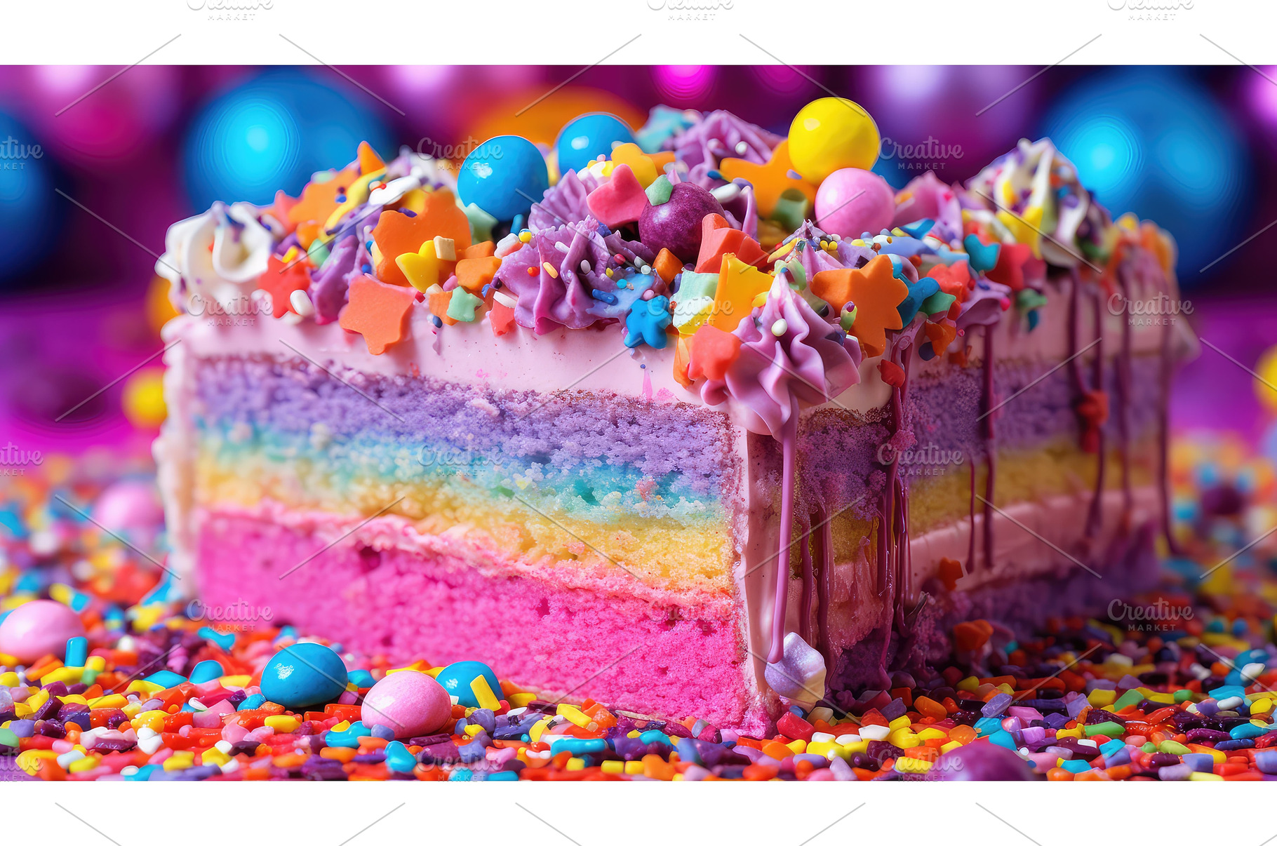 sweet multicolored cake food ai, a Background Photo by pikepicture