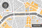 Paris Map (Vector) – Pale / Yellow, a Background Graphic by MetroMaps (Thumbnail 2 of 3)