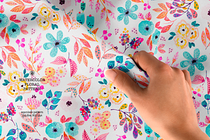 Colorful Floral Watercolor Pattern