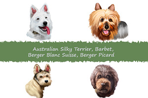 Dogs Pet Portraits Art Print Set 16