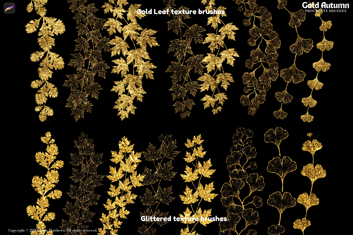 Procreate Gold Autumn Metallic Brush, a Brush Add-On by Fashion Workshop Bkk (Photo 12 of 13)