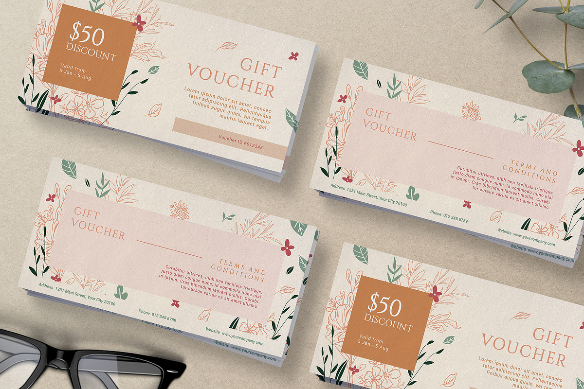 Flower - Gift Voucher, a Card Template by Creativestoree (Photo 3 of 3)