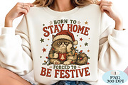 Born To Stay Home Cat PNG, a Seasonal Illustration by Daily.Designs (Thumbnail 2 of 5)