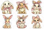 Glitter Easter Bunny Coquette Clipar, an Illustration by DreamPrint404 (Thumbnail 2 of 6)