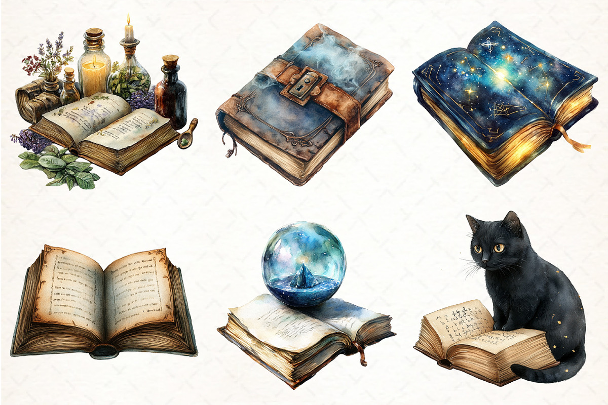 Halloween Reading Clipart, an Illustration by Pixels.Craft (Photo 2 of 7)