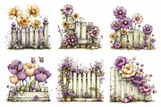 Spring Fence & Flower Clipart, an Illustration by Daily.Designs (Thumbnail 4 of 8)