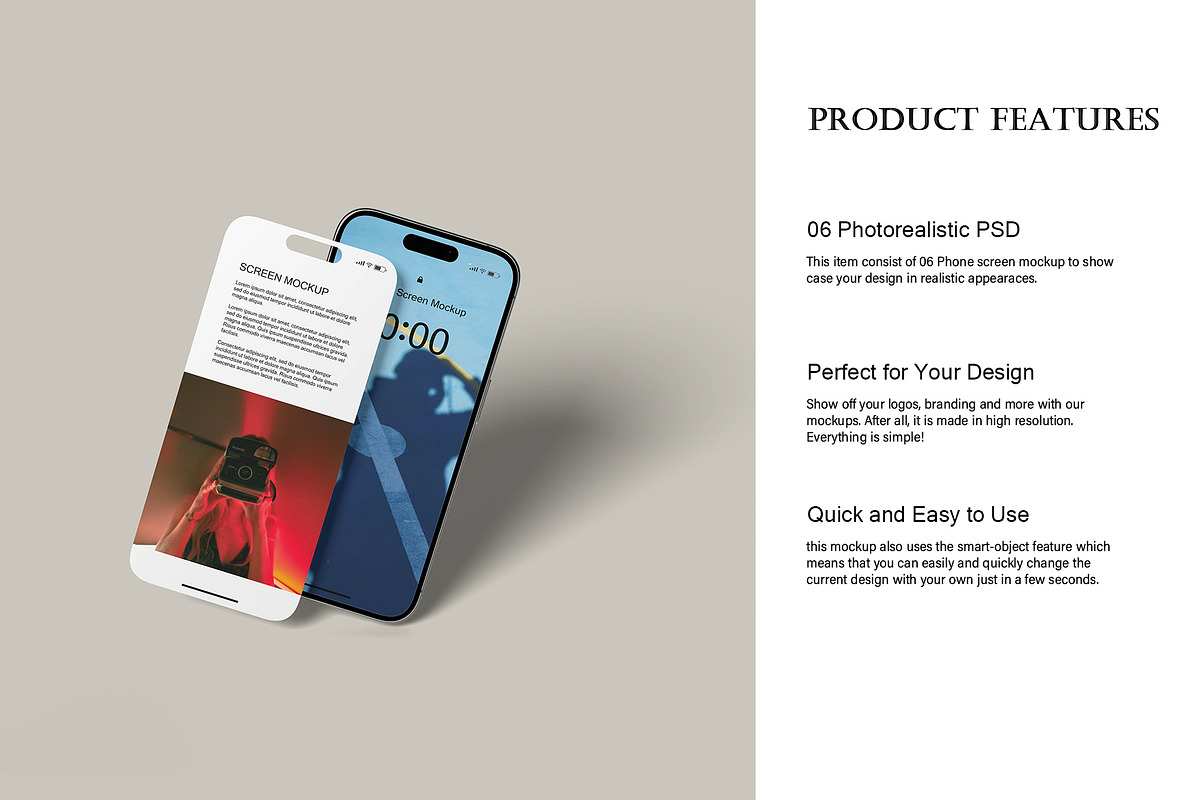 Phone Screen Mock-up, an iPhone Mockup by Lxadesign (Photo 4 of 11)