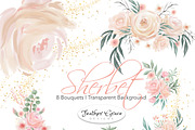 Watercolor Flowers - Sherbet, an Illustration by Feather Grace Designs (Thumbnail 2 of 7)