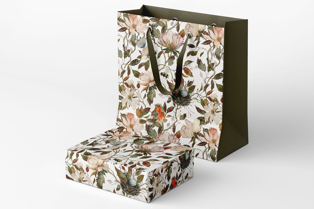 The Robin's Nest Seamless Pattern, a Pattern Graphic by MouseGrey (Photo 8 of 8)