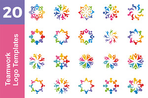 20 Logo Teamwork Templates Bundle