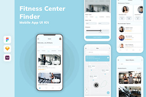 Fitness Center Finder App UI Kit, an UI Kit Template by uicube