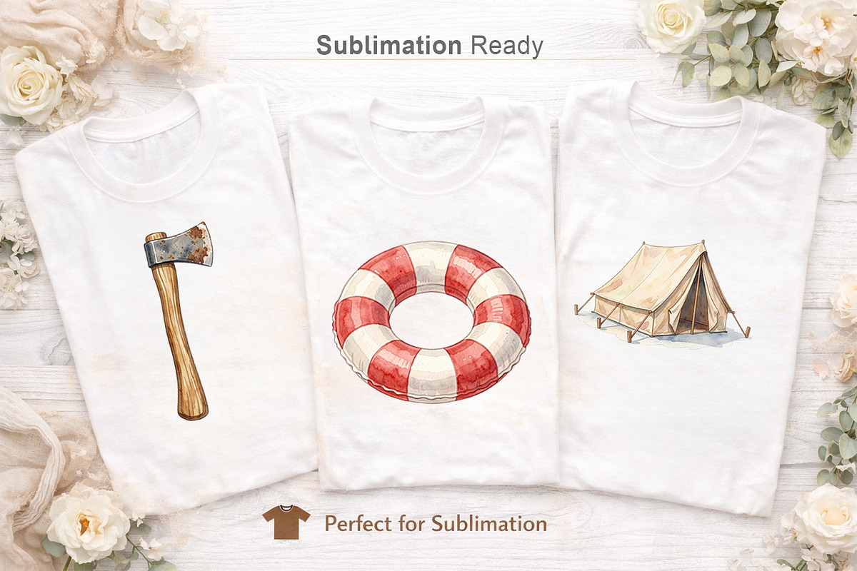 Vintage Summer Camp Sublimation, a Decorative Illustration by Artnoy (Photo 5 of 18)