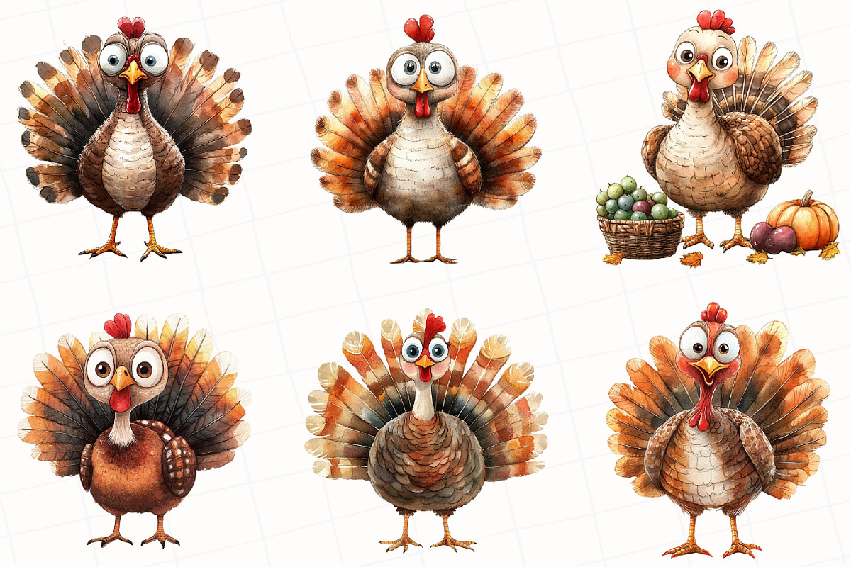 Thanksgiving Turkey Clipart, an Illustration by OK Design (Photo 2 of 5)