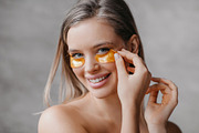 Beauty day and home skin care. Happy lady applying golden patches under eyes to, a Photo by Prostock-Studio (Thumbnail 1 of 2)