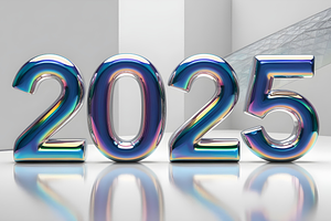 2025 in Holographic Effect Style, a Seasonal Illustration by Canvagator