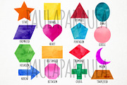 Watercolor 2D Shapes Clipart, an Education Illustration by Paulaparaula (Thumbnail 2 of 3)