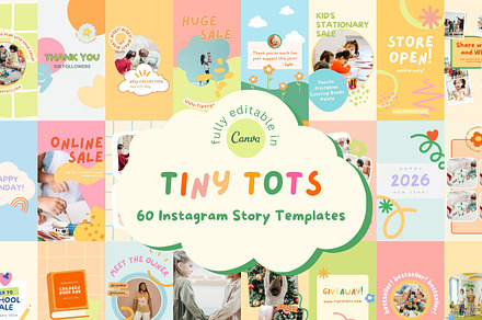 Tiny Tots Story Templates Canva, a Social Media Template by HellYeahDesigns