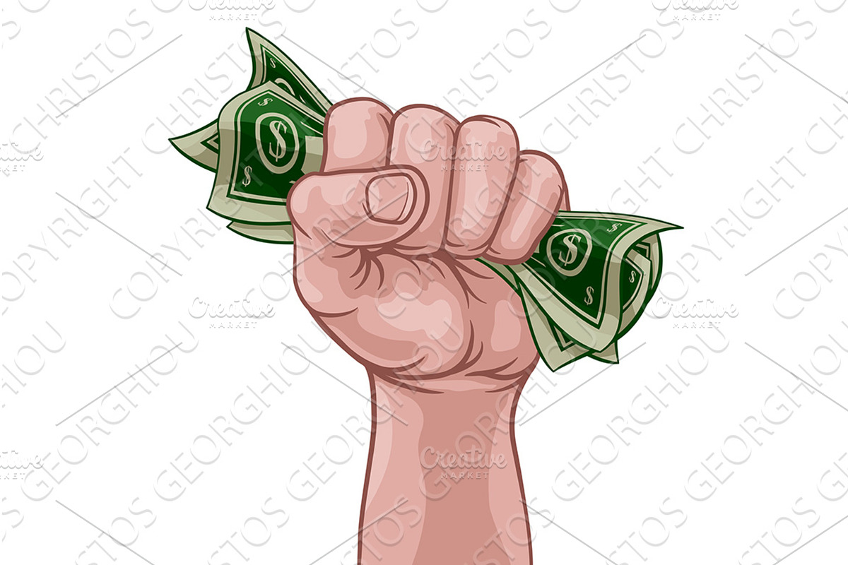 Money Cash Fist Hand Comic Pop Art, a Finance Illustration by Christos Georghiou