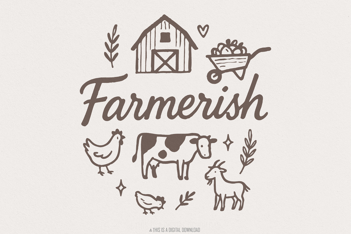 Farmerish PNG, Farm Animal Digital, an Illustration by SharpMarketplace (Photo 1 of 9)