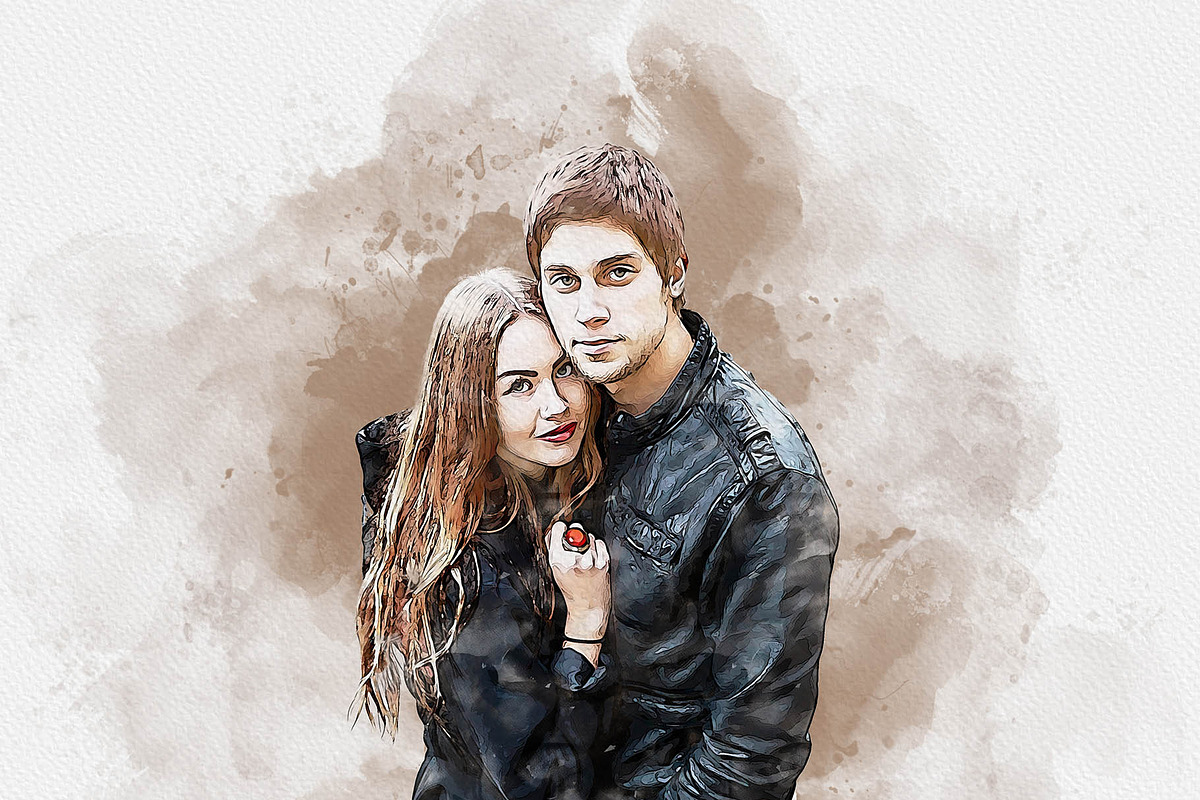 Watercolors Couple's Dreamy Painting, an Action Add-On by MRI STUDIO (Photo 12 of 26)