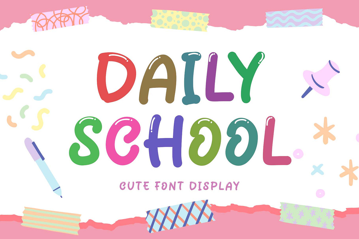 Back to School Fonts & Graphics, a Handwritten Font by Yoga Letter (Photo 4 of 6)