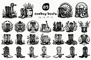 Cowboy Boots Western Graphics, an Object Illustration by DENIDigitalArtSudio (Thumbnail 1 of 5)