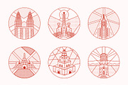 World Landmark Illustration Set, a Decorative Illustration by Brickclay (Thumbnail 11 of 12)