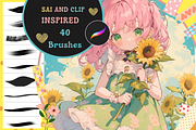 Procreate Sai and Clip Studio Brush, a Brush Add-On by nikiartcorner (Thumbnail 1 of 8)