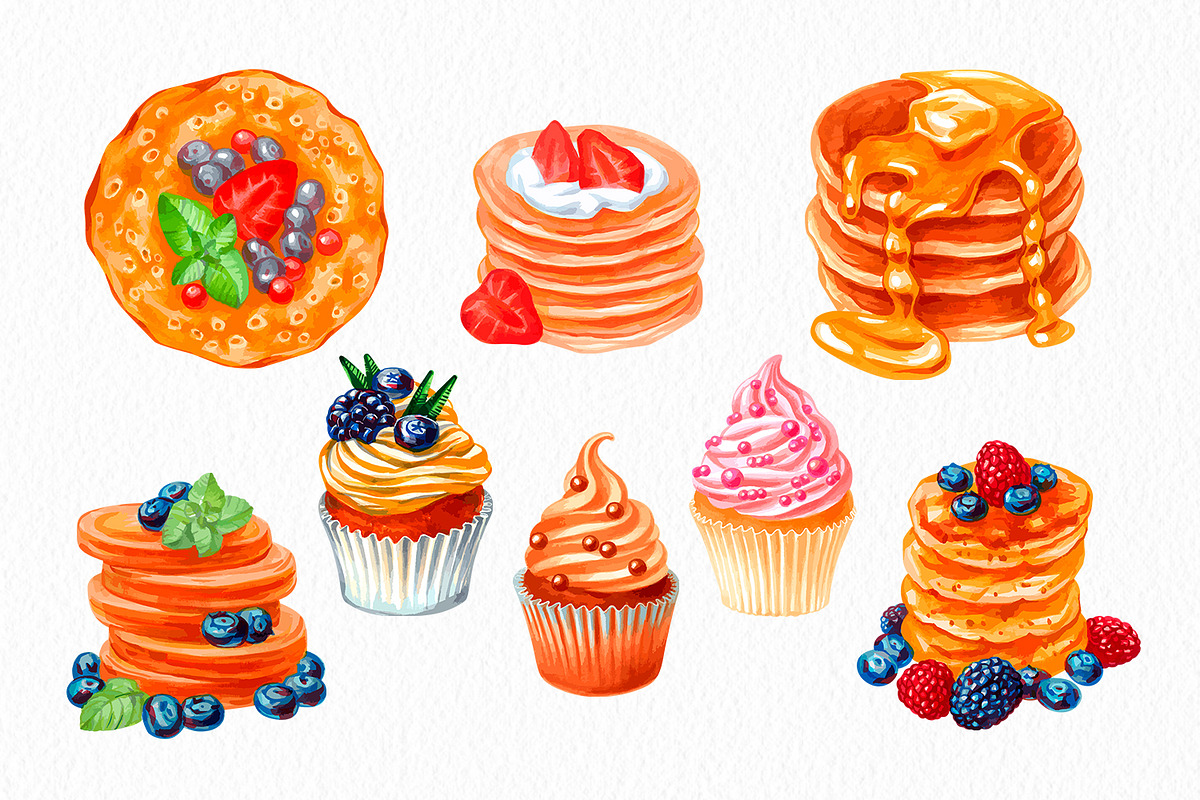 Sweets - vector set, an Object Graphic by ViktoriArt (Photo 2 of 6)