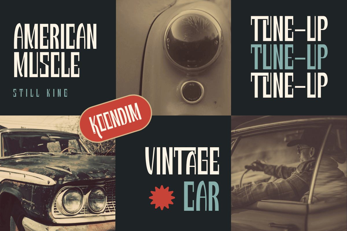 Koondim – Retro Condensed Font, a Sans Serif Font by twinstd (Photo 6 of 12)