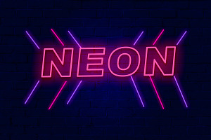Neon Sign PSD Editable Text Effect
