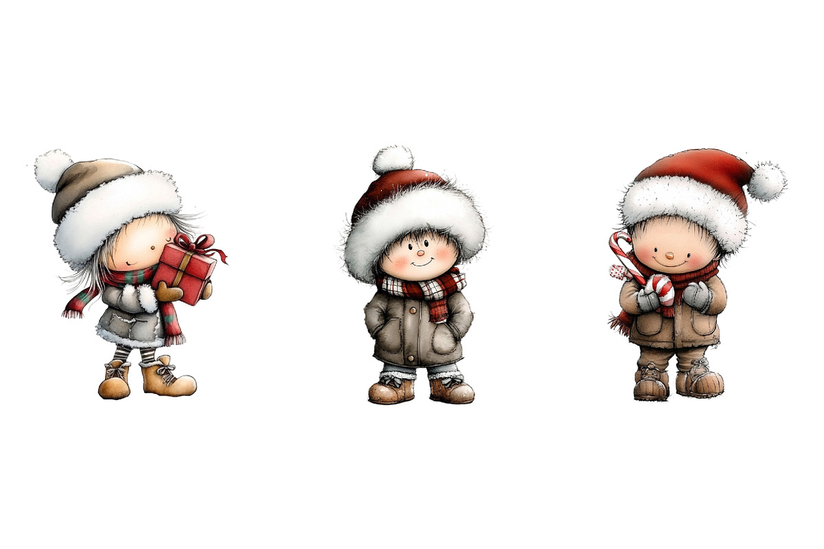 Whimsical Winter Kids Clipart Bundle, an Illustration by Daily.Designs (Photo 5 of 5)