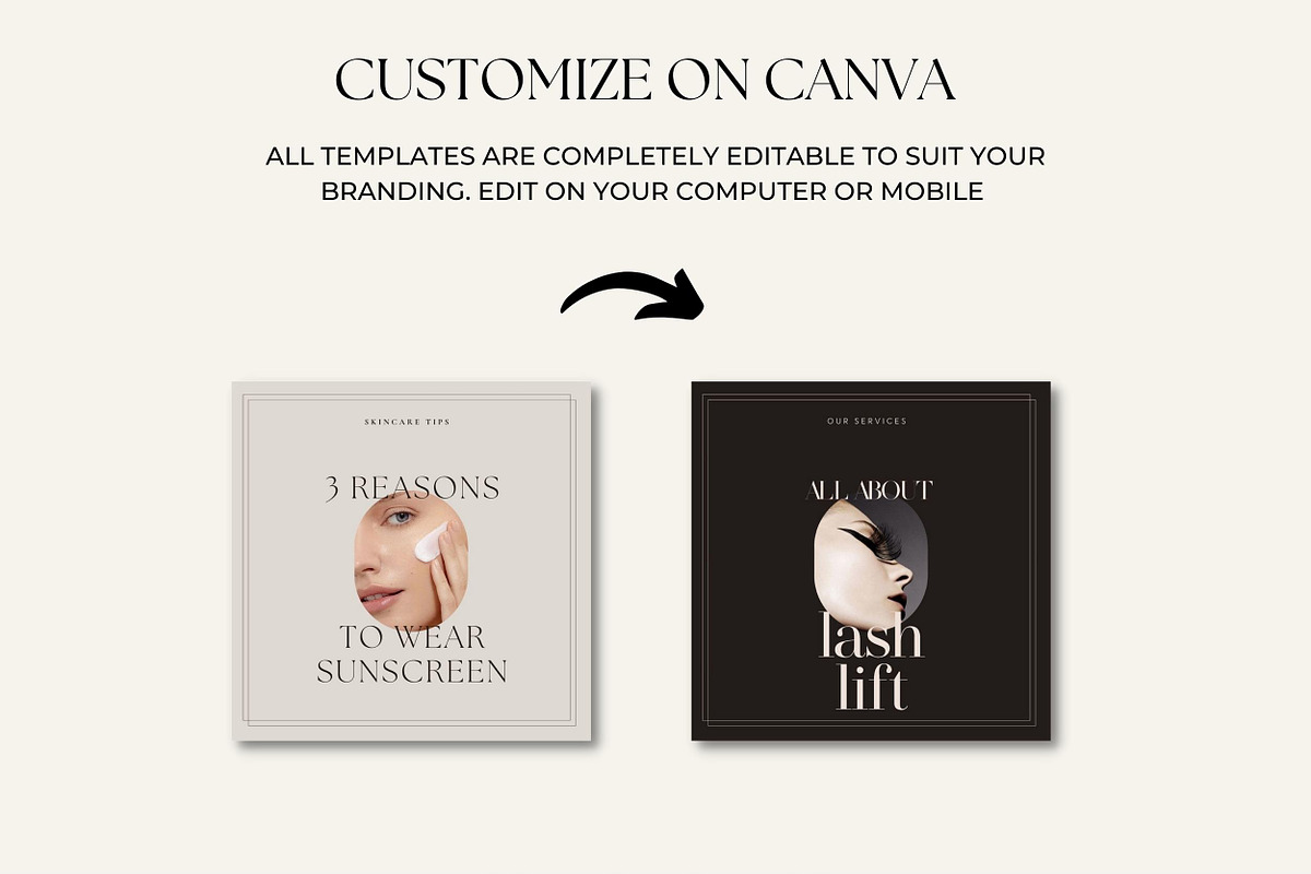 BRUNE Skincare Aesthetic templates, a Social Media Template by Studio ...
