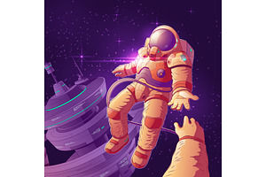 Romantic Date In Outer Space Vector