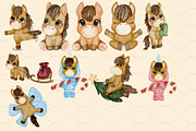 Holiday Pony Clipart & Pattern Bundl, an Object Graphic by Amarawolf's Art (Thumbnail 2 of 13)