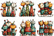 Whimsical Christmas Cats Clipart, an Illustration by Black Bird Studio (Thumbnail 5 of 6)