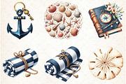 Watercolor Nautical Decor Clipart, an Illustration by Libby Wishes (Thumbnail 2 of 7)