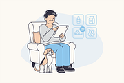 Connected Safe Seniors Illustration, an Object Graphic by Jump Studio (Thumbnail 5 of 12)